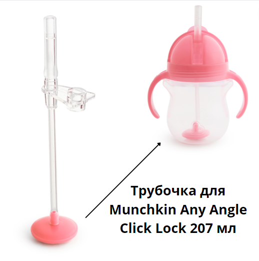 Трубочка змінна на пляшечку непроливайку Munchkin Any Angle Click Lock 207 мл персик - зображення 2