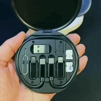 Органайзер с переходниками для телефона PowerPod, синий - изображение 4