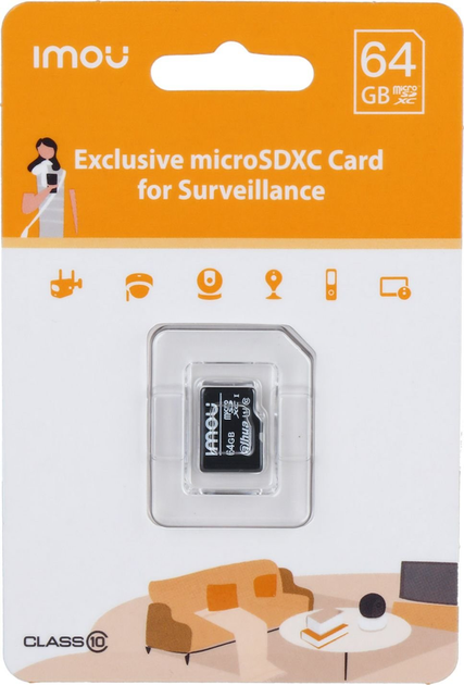 Карта пам'яті IMOU microSDXC 64 GB class 10 UHS-I U1 (ST2-64-S1) - зображення 2