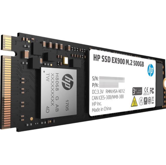 Твердотельный накопитель SSD HP EX900 500GB M.2 2280 PCIe Gen3 x4 NVMe 1.3 3D NAND (2YY44AA#) - изображение 2