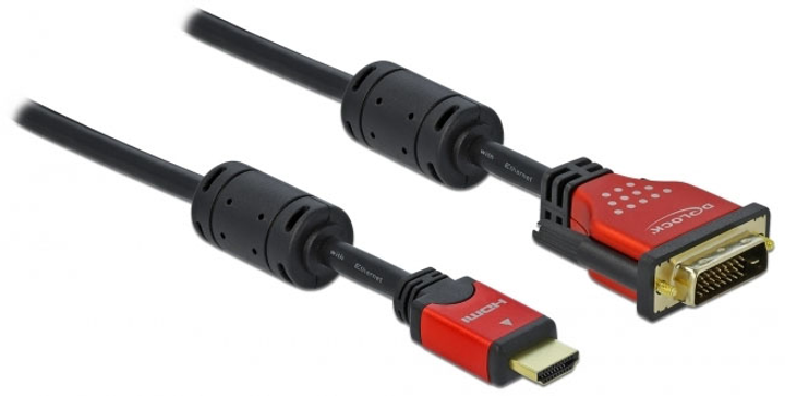 Kabel Delock HDMI – DVI 2 m Black (4043619843428) - obraz 1