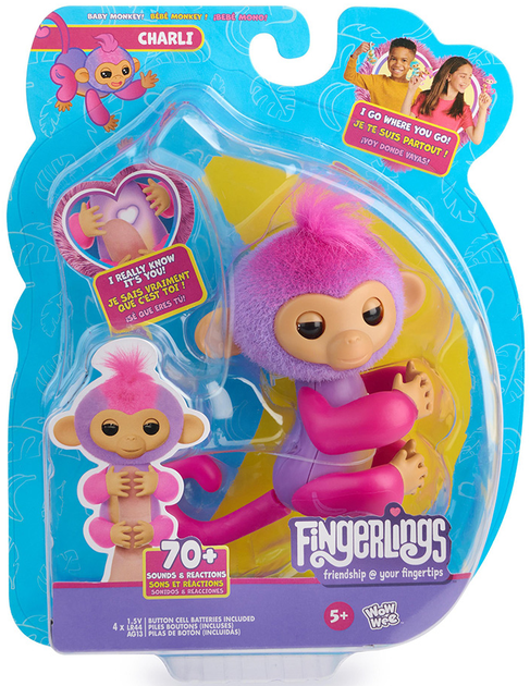 Interaktywna zabawka Fingerlings 2.0 Małpka Charlie Fioletowy (0771171131175) - obraz 1