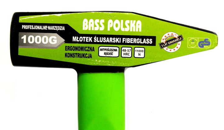 Слюсарний молоток Bass Polska з фібергласовою ручкою 1000 г 6205 (5902067617762) - зображення 3