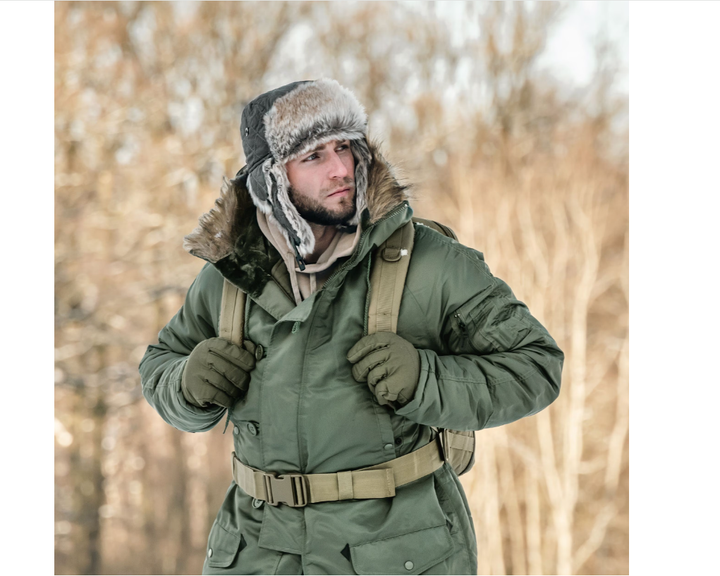 Зимняя шапка Mil-Tec черная ушанка 12104602 - размер XL-61-62 - изображение 8