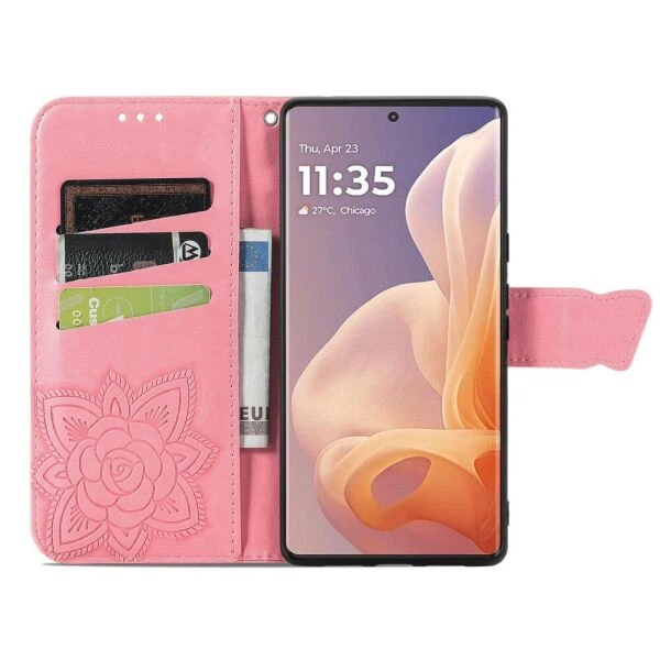 Чохол-книжка з малюнком UniCase Butterfly Pattern для Motorola Moto G85 - Pink - зображення 2