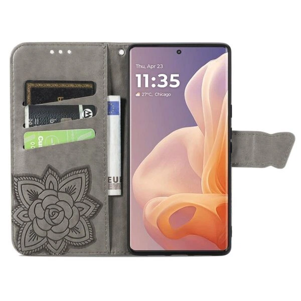 Чохол-книжка з малюнком UniCase Butterfly Pattern для Motorola Moto G85 - Grey - зображення 2