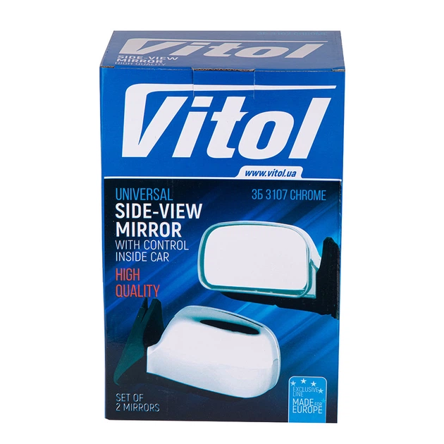 Автомобільні дзеркала бокові Vitol ЗБ 3109П CHROME LED, на ВАЗ 2108, 2109, 2113-15, з поворотниками, комплект 2шт - зображення 5