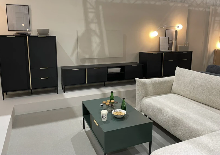 Тумба під телевізор Ларс/Lars 3-дверна 3D/203 Антрацит Ш203xВ54 см. Perfect Home - зображення 10