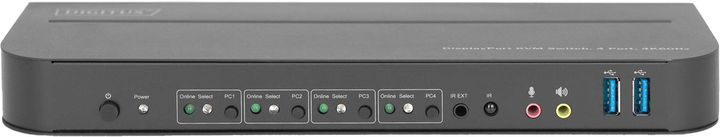 KVM-перемикач Digitus 4-портовий, 4K60Hz, 4 x DP in, 1 x DP/HDMI out (DS-12890) - зображення 3