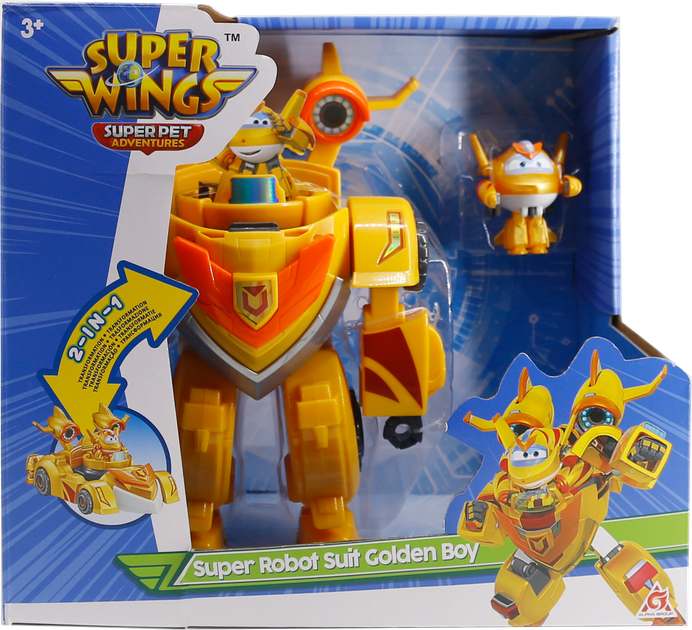 Игровой набор Super Wings Super Robot Suit Золотой Мальчик Golden Boy (EU770352) - изображение 2
