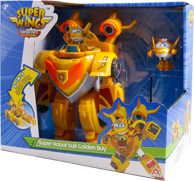 Игровой набор Super Wings Super Robot Suit Золотой Мальчик Golden Boy (EU770352) - изображение 3