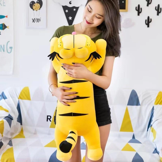 М'яка іграшка обіймашка Рудий Кіт Гарфілд батон 80 см My Kigu Плюшевий Помаранчевий (9058) - зображення 2