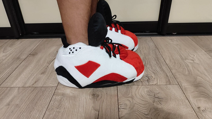 Тапки кроссовки Kiguru NEW 38-44 (28см) мужские домашние тапочки Белый с красным (АК-5582) - изображение 6