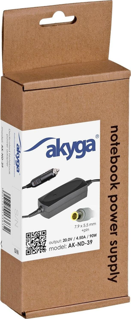 Блок живлення Akyga для ноутбука Lenovo 20V 4.5A 90W (7.9x5.5 + pin) (AK-ND-39) - зображення 3