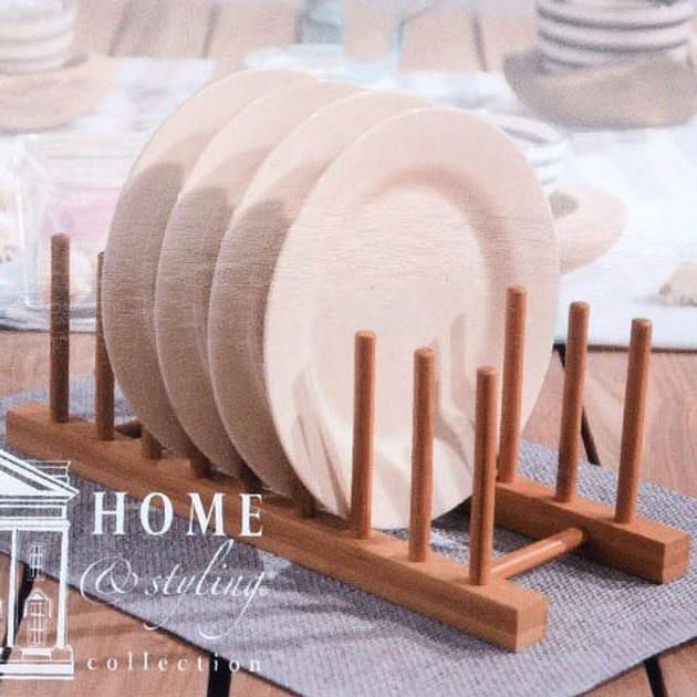 Stojak na talerze Home & Styling Collection bambusowy (8719202022186 / 8720573308502) - obraz 3
