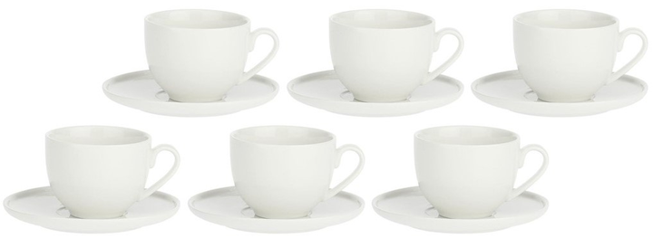 Zestaw filiżanek do kawy La Porcellana Bianca Corte ze spodkiem porcelana 80 ml x 6 szt (8027549069895) - obraz 1