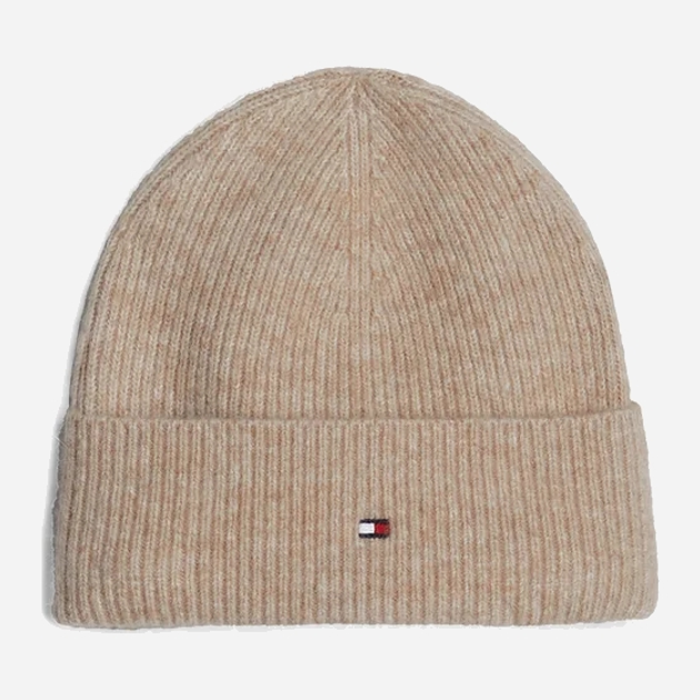 Czapka beany damska Tommy Hilfiger AW0AW16633 One Size Beżowa (8720637873168) - obraz 1