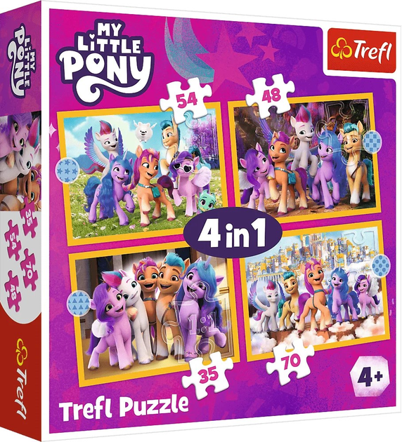 Puzzle Trefl Kucyki Pony 4 w 1 207 elementów (5900511346244) - obraz 1