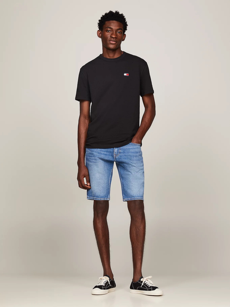 Футболка бавовняна довга чоловіча Tommy Hilfiger DM0DM17995-BDS S Чорна (8720645994367) - зображення 3