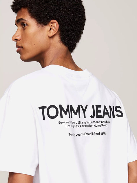Футболка бавовняна довга чоловіча Tommy Hilfiger DM0DM19691-YBR S Біла (8720637266878) - зображення 4