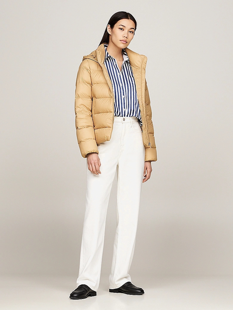 Пуховик зимовий короткий жіночий Tommy Hilfiger WW0WW43581-RBL S Бежевий (8720637720356) - зображення 3