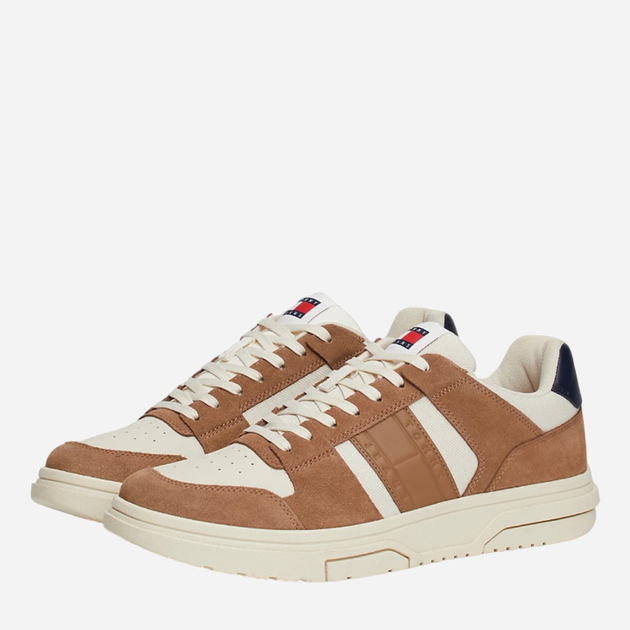 Sneakersy męskie skórzane Tommy Hilfiger EM0EM01457-GWE 42 Brązowe (8720637382400) - obraz 2