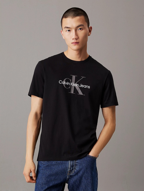 Футболка бавовняна довга чоловіча Calvin Klein 00040EM286-UB1 L Чорна (8720639846375) - зображення 1