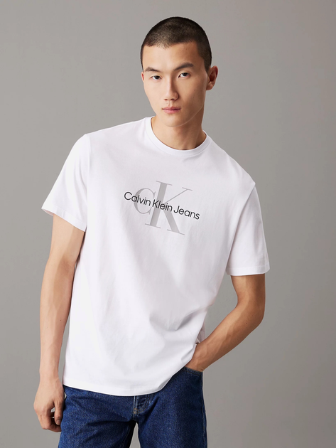 Футболка бавовняна довга чоловіча Calvin Klein 00040EM286-YAA M Біла (8720639846139) - зображення 1