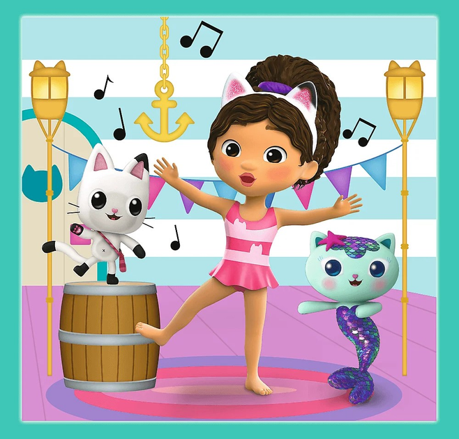 Пазл Trefl Gabby's Dollhouse Котячий будиночок Габі 3 в 1 106 елементів (5900511348712) - зображення 3