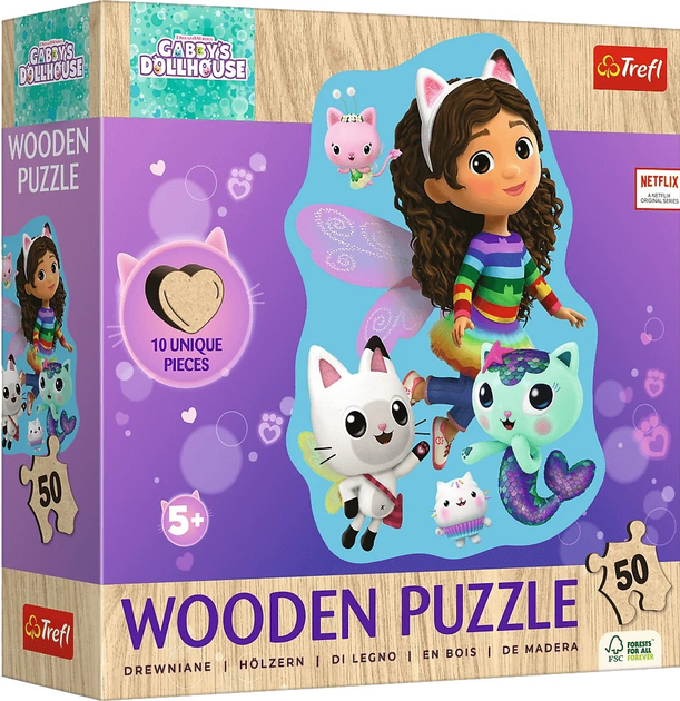 Puzzle drewniane Trefl Wesoła Gabi 50 elementów (5900511202601) - obraz 1