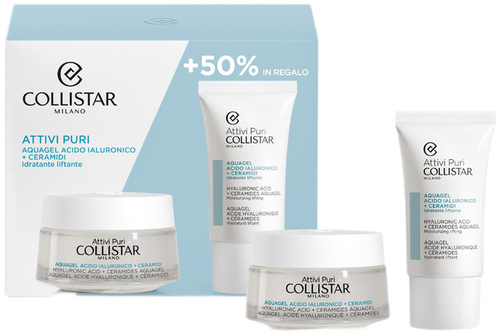 Zestaw Collistar Aquagel z Kwasem Hialuronowym i Ceramidami 50 ml + Nawilżający Aquagel Liftingujący z Kwasem Hialuronowym i Ceramidami 25 ml (8015150219372) - obraz 1