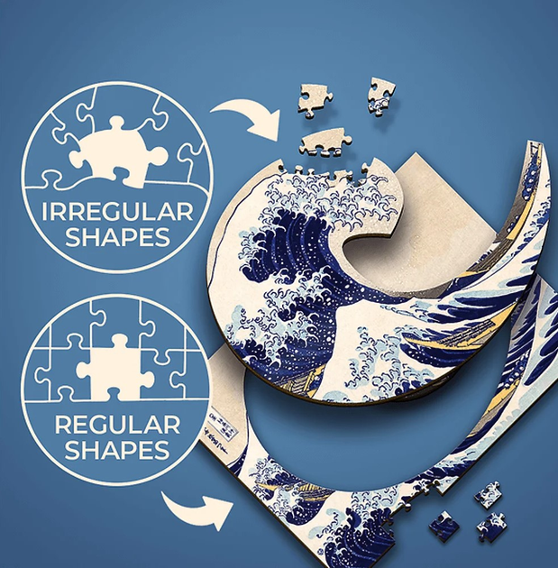 Puzzle drewniane Trefl Wielka Fala w Kanagawie Hokusai Katsushika 200 elementów (5900511202502) - obraz 3
