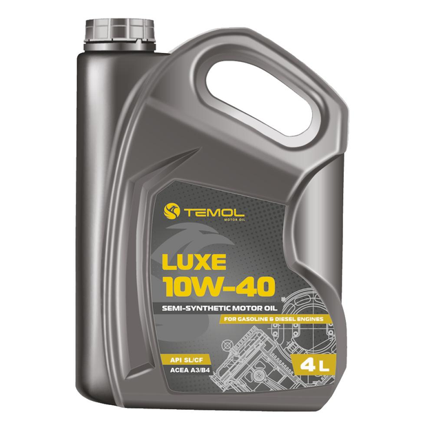 Моторное масло TEMOL LUXE 10W-40 4л (Полусинтетическая) для бензиновых ...