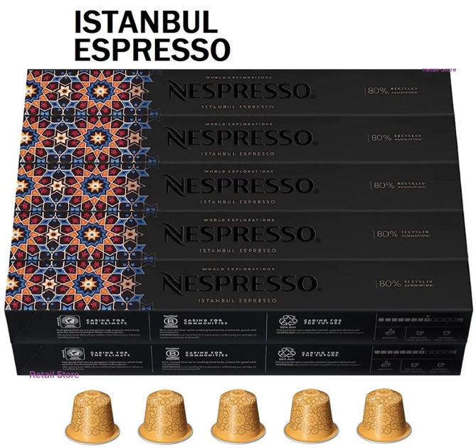 Кава в капсулах Nespresso Istanbul Espresso (тубус 10 капсул) - Фото 1 Кава в капсулах Nespresso Istanbul Espresso (тубус 10 капсул) - изображение 1