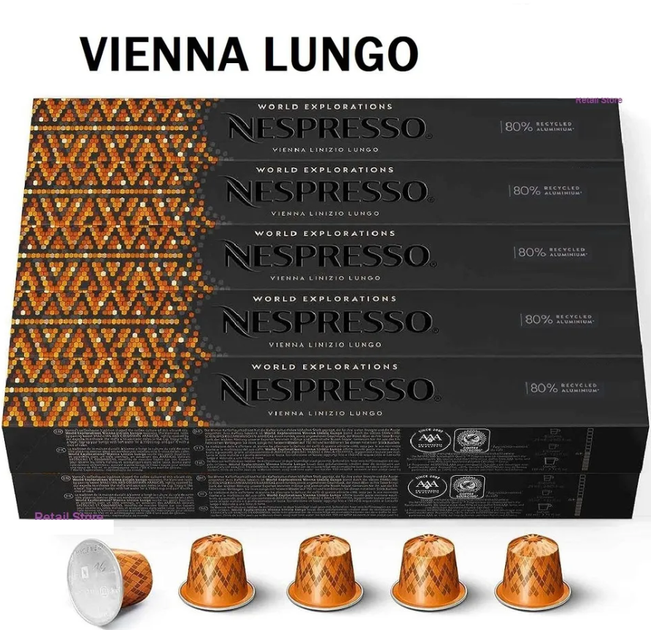 Кава в капсулах Nespresso Vienna Linizio Lungo (тубус 10 капсул) - Фото 1 Кава в капсулах Nespresso Vienna Linizio Lungo (тубус 10 капсул) - зображення 1