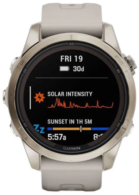 Smartwatch Garmin Fenix 7S Pro Sapphire Solar Edition Soft Gold with Light Sand Band (010-02776-15) - obraz 2