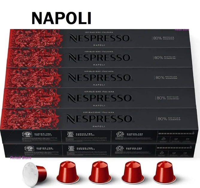 Кава в капсулах Nespresso Ispirazione Napoli (тубус 10 капсул) - Фото 1 Кава в капсулах Nespresso Ispirazione Napoli (тубус 10 капсул) - изображение 1