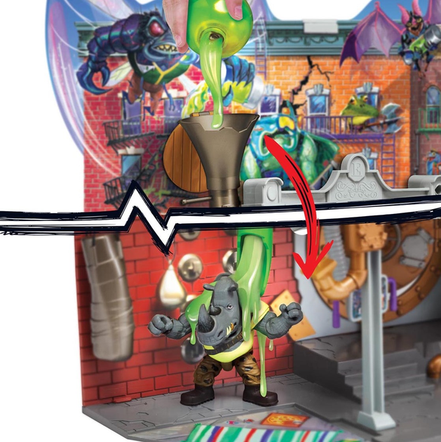 Zestaw do zabawy Playmates Wojownicze Żółwie Ninja Movie Mutant Mayhem Serwer Lair Kwatera w kanałach (43377834786) - obraz 6