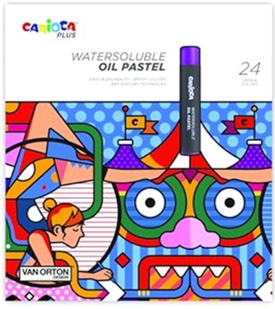 Фарби для малювання Carioca Plus Water Soluble Oil Pastels 24 шт (8003511452155) - зображення 1