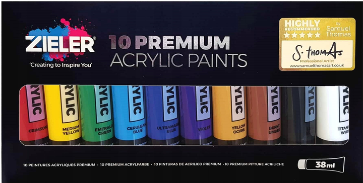 Farby do malowania Zieler Premium Acrylic Paint 10 szt (0604565115720) - obraz 1