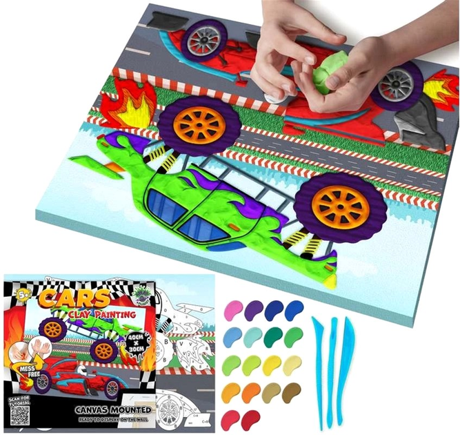Zestaw do rzeźbienia Splat Planet Clay painting on canvas 30 x 40 cm Cars (5060639146994) - obraz 6