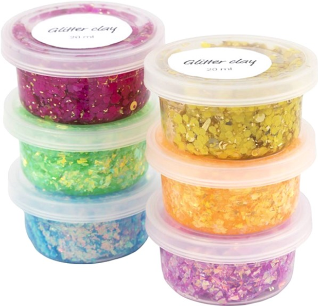 Zestaw do tworzenia szlamów Creative Toys Die Glitter Clay 6 szt (5712854704687) - obraz 1