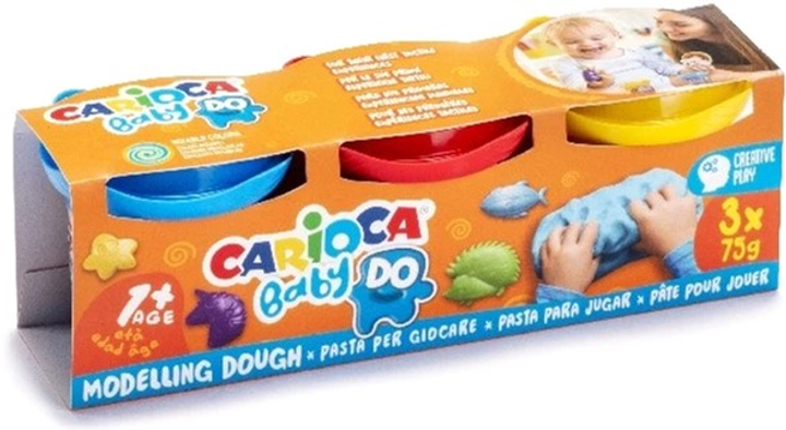 Zestaw do rzeźbienia Carioca Baby Dough 3 x 75 g (8003511431792) - obraz 1