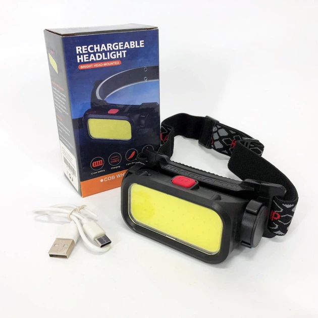 Ліхтар налобний BL-008+COB (white+red), червоне світло, водозахист, вбудований акумулятор - зображення 9
