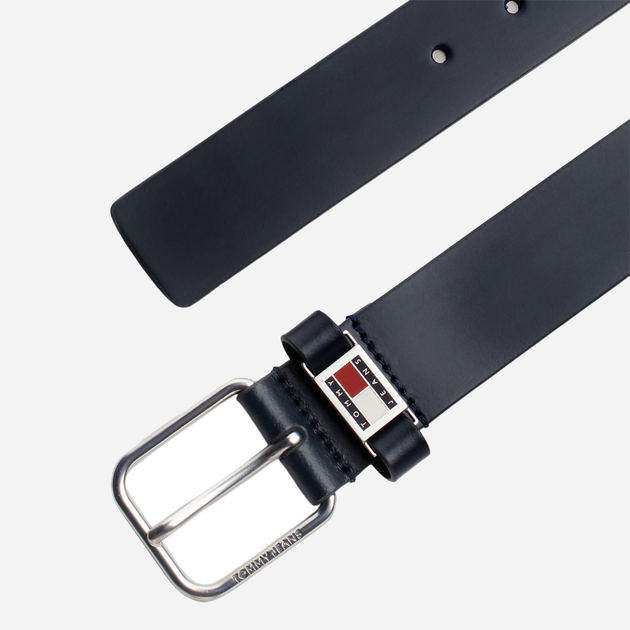 Ремінь чоловічий з натуральної шкіри Tommy Hilfiger AM0AM12045-C1G 85 см Темно-синій (8720645819325) - зображення 3