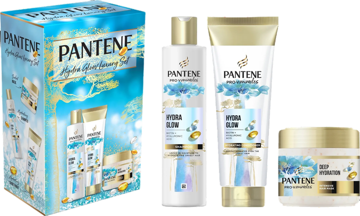 Zestaw Pantene Pro-V Hydra Glow Szampon 300 ml + Odżywka do włosów 200 ml + Maska do włosów 160 ml (8700216614788) - obraz 1