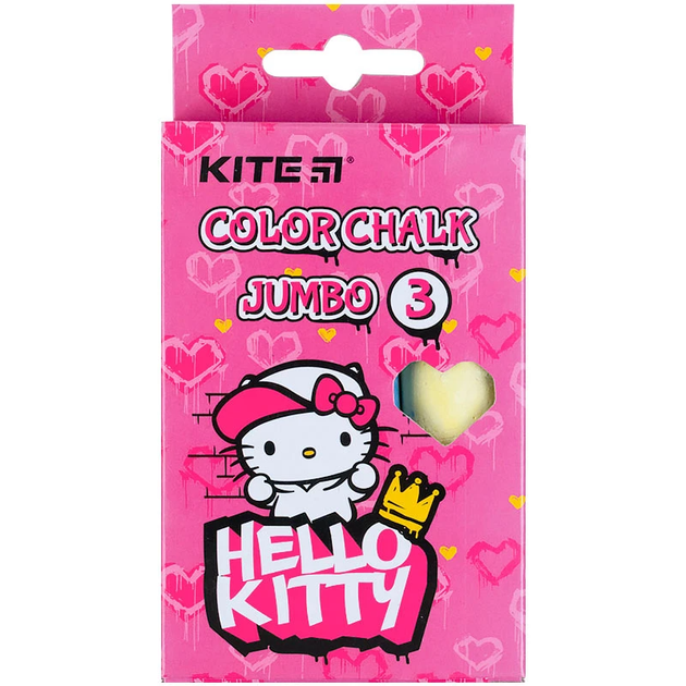 Крейда кольорова 3 шт. Kite Jumbo Hello Kitty HK21-077 4063276038760 - Фото 1 Крейда кольорова 3 шт. Kite Jumbo Hello Kitty HK21-077 4063276038760 - зображення 1