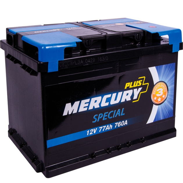 Аккумулятор автомобильный MERCURY battery SPECIAL Plus 77Ah (P47291)[73472] - изображение 1