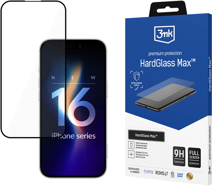 Szkło hybrydowe 3MK HardGlass Max do Apple iPhone 16 Pro (5903108588935) - obraz 1