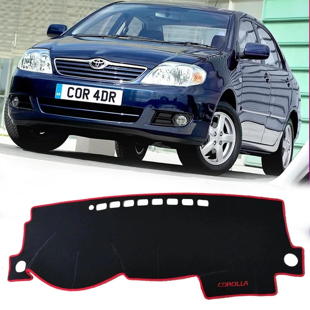 Накидка на торпеду Toyota Corolla E120 2000-2006 чохол панелі приладів чорний кант червоний - зображення 6